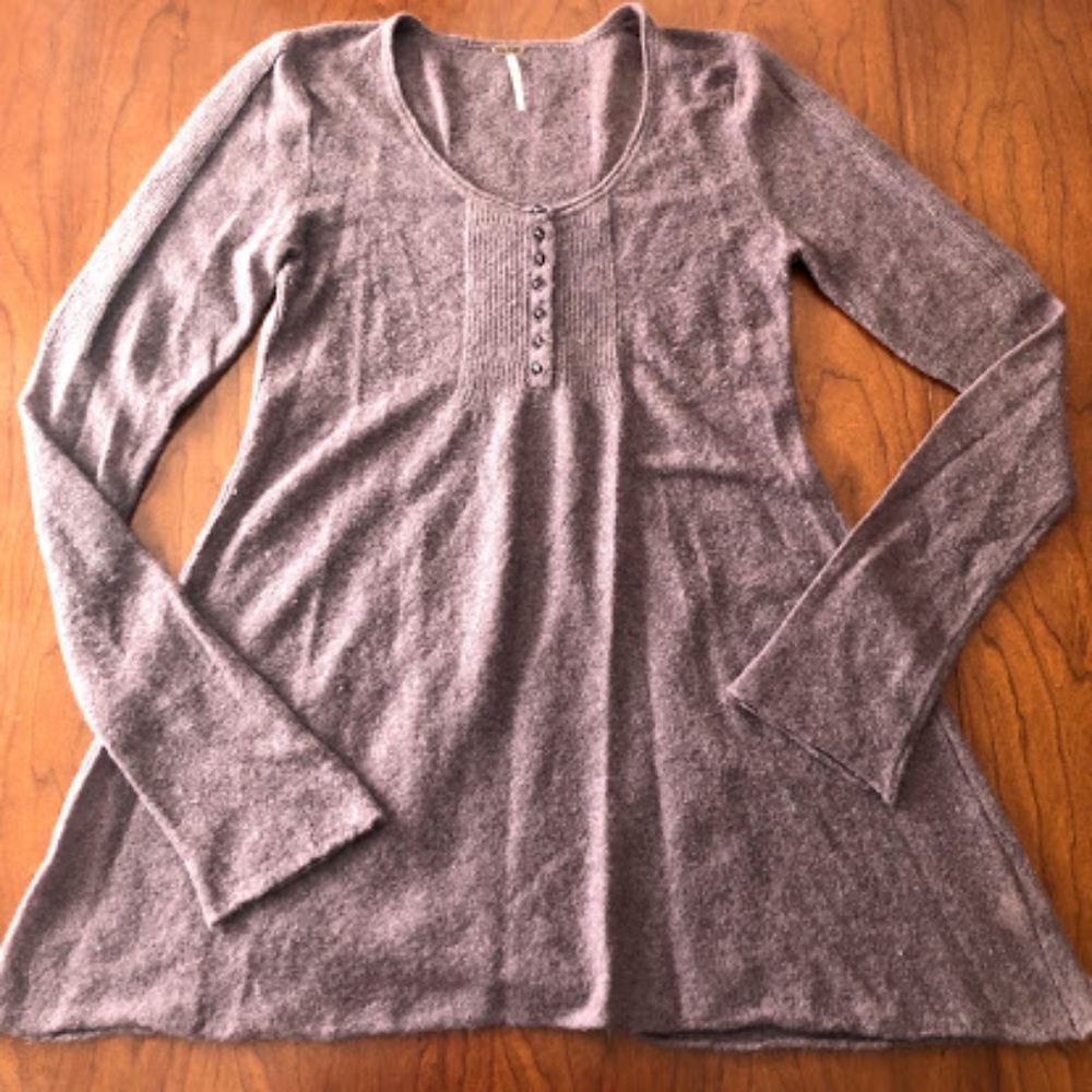 Free People Merino Wool Purple Boho Dress